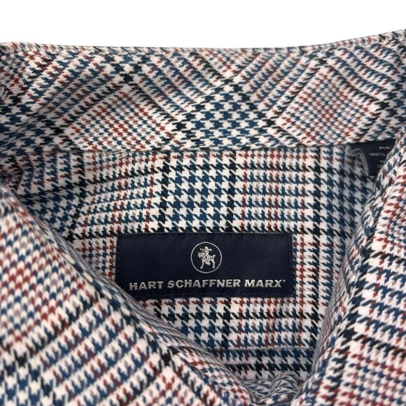 Hart Schaffner Marx Men's XL Plaid Long Sleeve Button Front Cotton Shirt - Picture 13 of 16